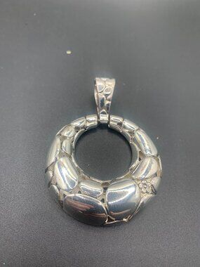 Hammered Silver Toned Necklace Pendant SELLING AS IS